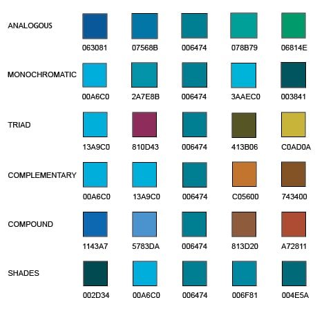 New Domain Design website color palette